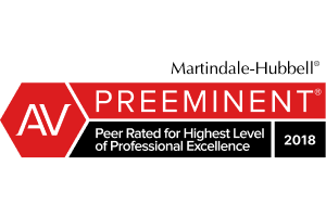 Martindale Hubbell - AV Preeminent / Peer Rated for Highest Level of Professional Excellence 2018 -